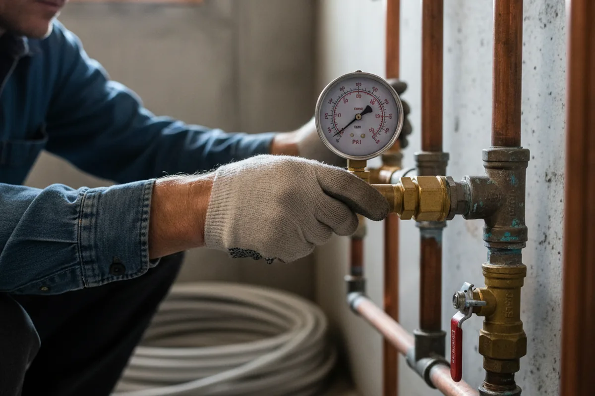 Pressure testing a repaired line during Water Line Repair in Eutaw